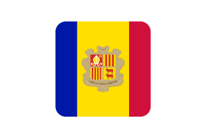 Andorra Flag Square Rounded Shape flag