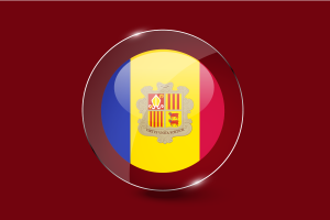 Andorra Flag Glossy Round Button flag