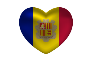 Love of Andorra Heart Shape flag