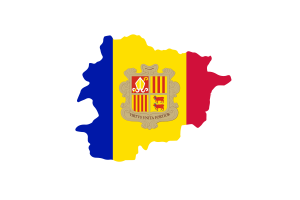 Andorra Map with Flag flag