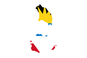 Antigua and Barbuda Map with Flag flag