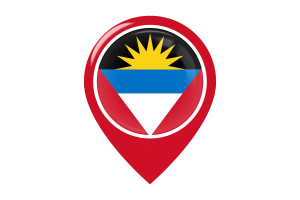 Antigua and Barbuda Flag Map Pin Icon flag