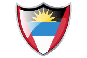 Shield with Flag of Antigua and Barbuda flag