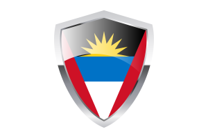 Antigua and Barbuda Flag with Pointed Triangular Shield flag