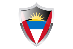 Antigua and Barbuda Flag with Medieval Heater Shield flag