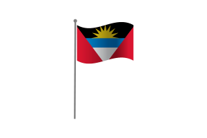 Waving Flag of Antigua and Barbuda flag