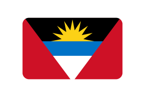 Antigua and Barbuda Flag Triangle Rounded Shape flag