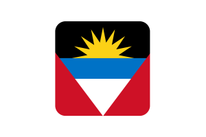 Antigua and Barbuda Flag Square Rounded Shape flag