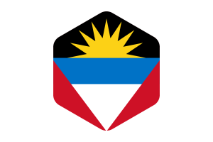 Antigua and Barbuda Flag Rounded Hexagon Shape flag