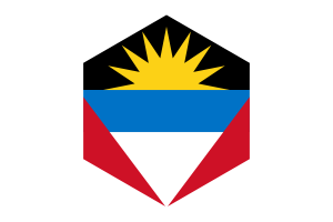 Antigua and Barbuda Flag Hexagon Shape flag