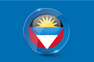 Antigua and Barbuda Flag Glossy Round Button flag