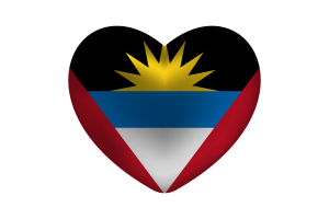 Love of Antigua and Barbuda Heart Shape flag