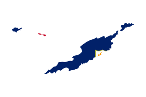 Anguilla Map with Flag flag