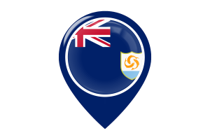 Anguilla Flag Map Pin Icon flag