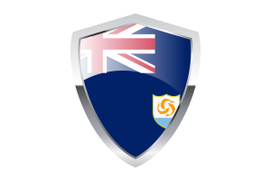 Anguilla Flag with Pointed Triangular Shield flag