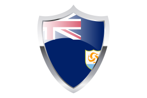 Anguilla Flag with Medieval Heater Shield flag