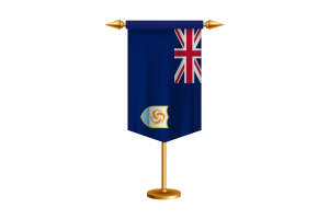 Anguilla Flag Illustration with Stand flag