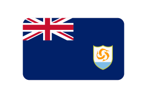 Anguilla Flag Triangle Rounded Shape flag