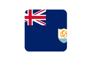 Anguilla Flag Square Rounded Shape flag