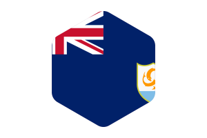 Anguilla Flag Rounded Hexagon Shape flag