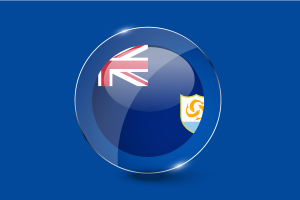 Anguilla Flag Glossy Round Button flag