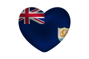 Love of Anguilla Heart Shape flag