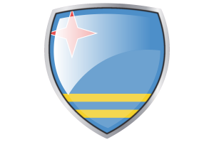 Aruba Flag Couche Heraldic Shield flag