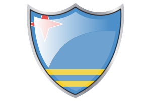 Shield with Flag of Aruba flag