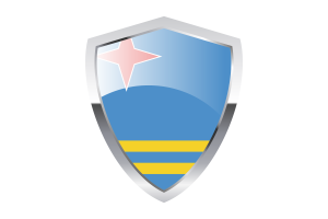 Aruba Flag with Pointed Triangular Shield flag