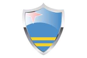 Aruba Flag with Medieval Heater Shield flag