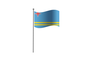 Waving Flag of Aruba flag