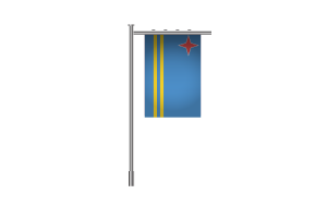 3d Aruba Standing Flag flag
