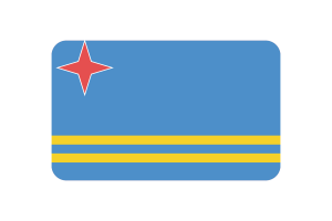 Aruba Flag Triangle Rounded Shape flag