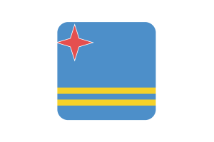 Aruba Flag Square Rounded Shape flag