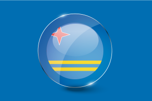 Aruba Flag Glossy Round Button flag