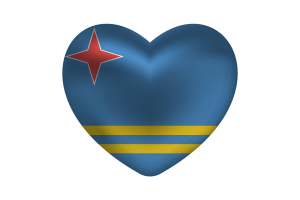 Love of Aruba Heart Shape flag