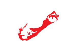 Bermuda Map with Flag flag