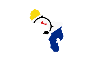 Bonaire Map with Flag flag