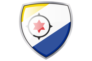 Bonaire Flag Couche Heraldic Shield flag