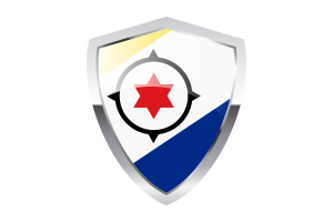 Bonaire Flag with Pointed Triangular Shield flag