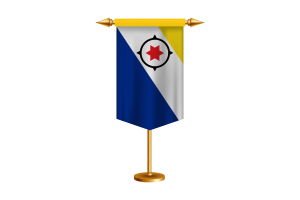 Bonaire Flag Illustration with Stand flag