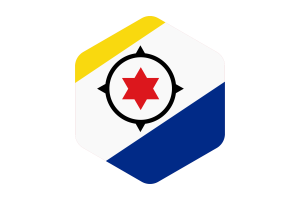 Bonaire Flag Rounded Hexagon Shape flag
