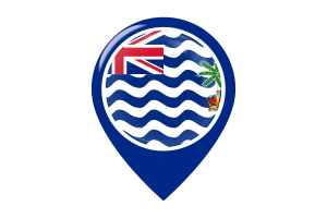 Icono de pin de mapa de la bandera del Territorio Británico del Océano Índico flag
