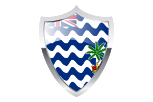 Bandera del Territorio Británico del Océano Índico con escudo medieval flag