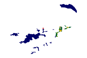 British Virgin Islands Map with Flag flag