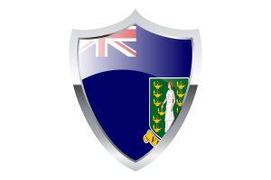 British Virgin Islands Flag with Medieval Heater Shield flag