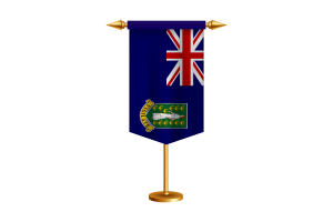 British Virgin Islands Flag Illustration with Stand flag