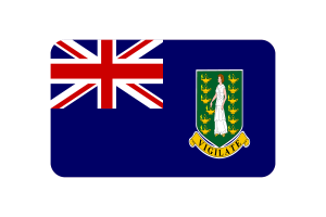 British Virgin Islands Flag Triangle Rounded Shape flag