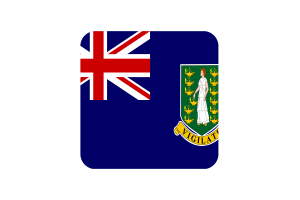 British Virgin Islands Flag Square Rounded Shape flag