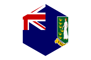 British Virgin Islands Flag Hexagon Shape flag